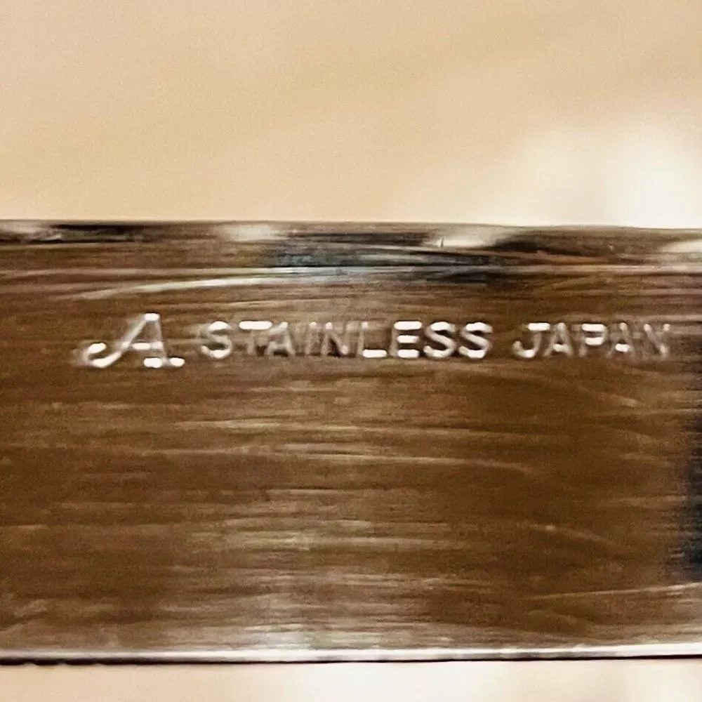 Vintage Pair of A Stainless Japan Dinner Knife with Wood Handle 8.25”
